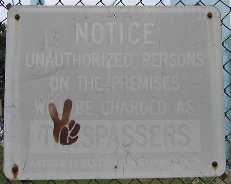 Peace Sign Stencil on a No Trespassing Sign (Hereford, MD)… | Flickr