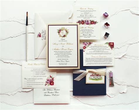 Mount Vernon Inn Wedding Invitations - Momental Designs