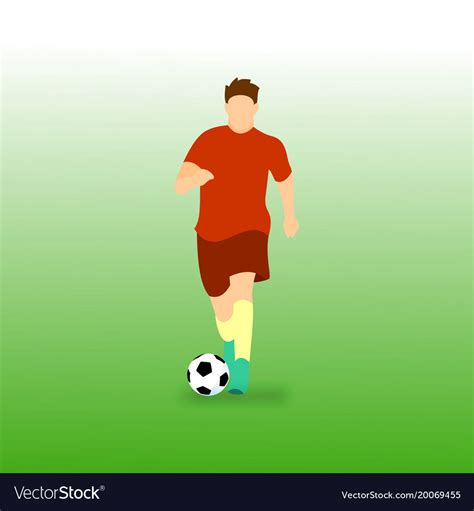 Dribbling ball football soccer player Royalty Free Vector