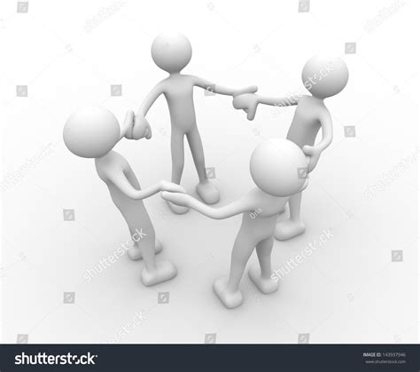 3d People Men Person Circle Teamwork Stock Illustration 143937946 ...