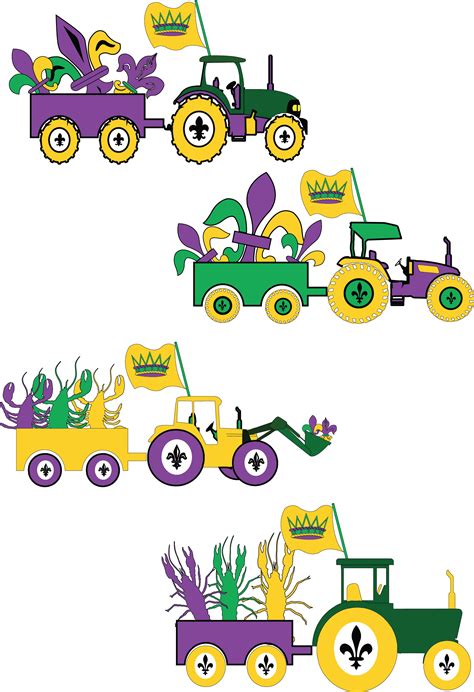 Mardi Gras SVG, Mardi Gras Crawfish, Mardi Gras Fleur, clipart, Tractor ...