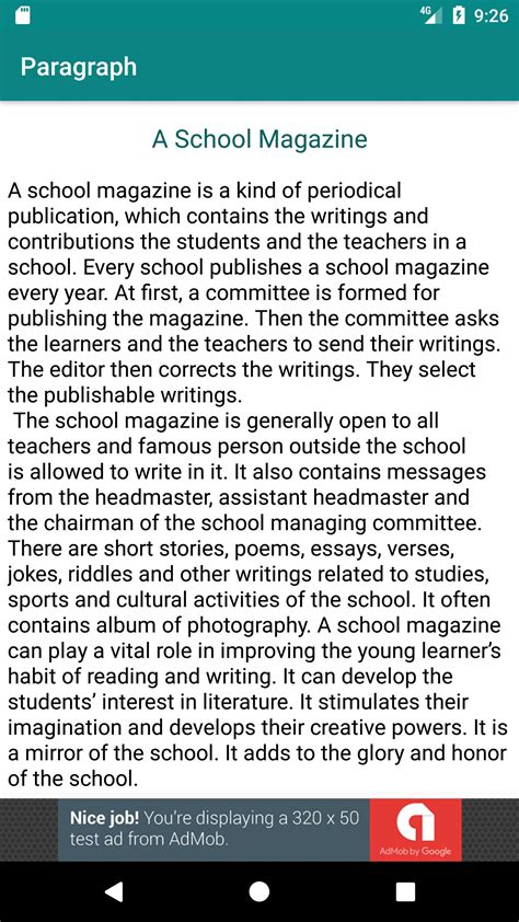 Reflection essay: English paragraph writing