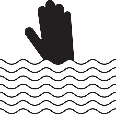 black and white drowning in flat style. 25077932 Vector Art at Vecteezy