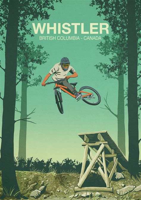 Whistler mountain bike trail poster on Behance