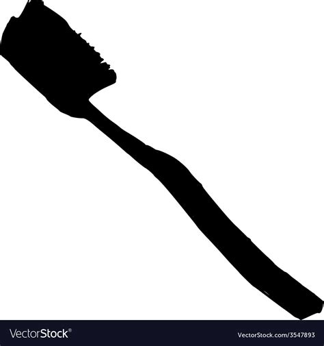 Silhouette of tooth brush Royalty Free Vector Image