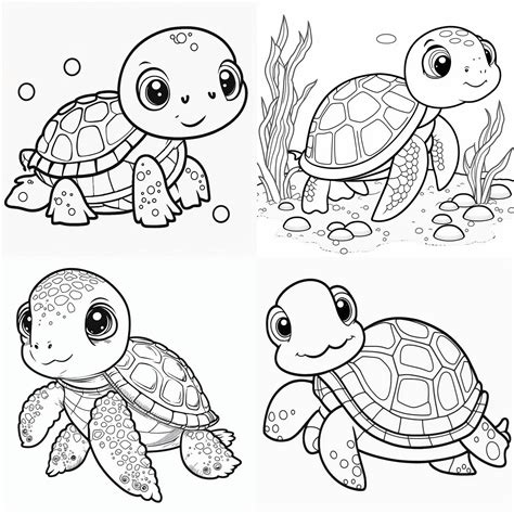 Turtle Collection 50 Page Coloring Pages Printable Variety Coloring ...