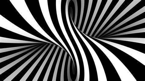 Ilusión óptica 3D en blanco y negro estilo Vasarely Fondo de pantalla 8k HD ID:3581