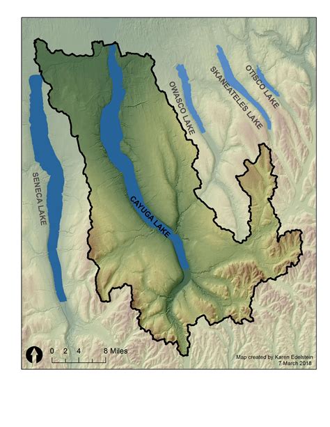 Cayuga Lake Depth Map