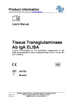 Tissue Transglutaminase Ab IgA ELISA - DE7720 - Demeditec Diagnostics GmbH