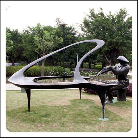 Exquisite Metal Woman Playing Piano Abstract Bronze Art Sculpture Photo ...