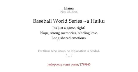 Baseball haiku Poems