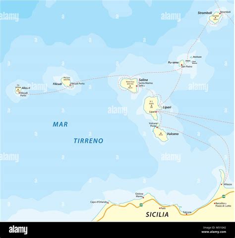 Archipelago of the aeolian islands Stock Vector Images - Alamy