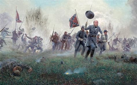 pickett's charge gettysburg-on-they-came-by-mort-kunstler-cropped ...