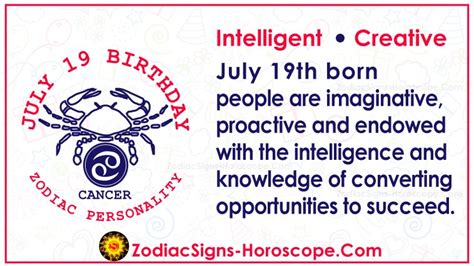 July 19 Zodiac (Cancer) Horoscope Birthday Personality and Lucky Things | ZSH