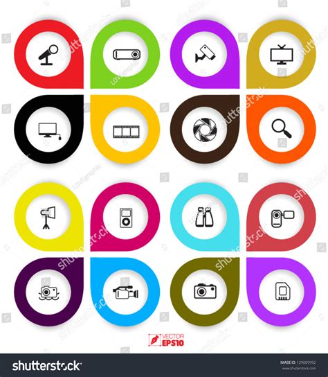 Vector Icons Set Color Full - 129009992 : Shutterstock