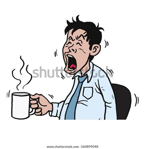 Business Man Yawning Cartoon Vector Illustration Stock Vector (Royalty ...