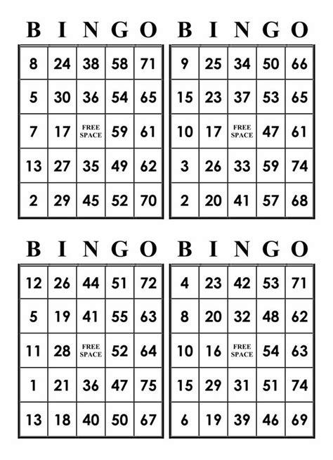 Printable Bingo Cards with Numbers | Free bingo cards, Free printable bingo cards, Bingo cards ...