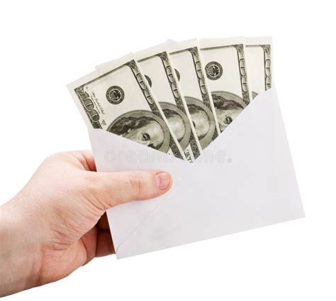 Hand Holding an Envelope with Money Stock Photo - Image of gift ...