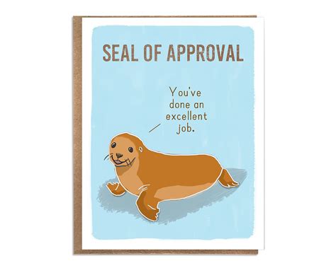 Seal of Approval Funny and Cute Congratulations Card Funny - Etsy