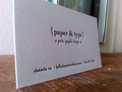 Paper & Type Minimalist Letterpress Printed Business Cards