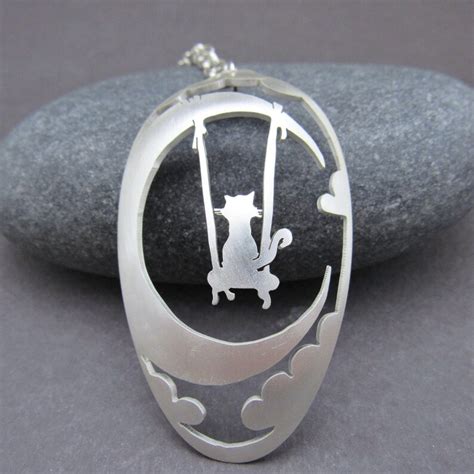 Silverware Jewelry Cat Necklace Pendant Crazy Cat Lady - Etsy