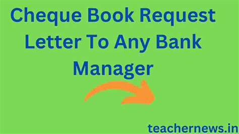 Cheque Book Request Letter To Any Bank Manager 2023 : Letter Format & Sample Letters Are ...