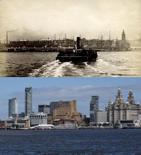 Liverpool Waterfront from River Mersey, 1880s and 2022 | Liverpool ...