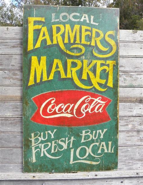 Farmers Market Sign, wooden, hand painted,original,Coke logo,faux vintage decor | Farmers market ...