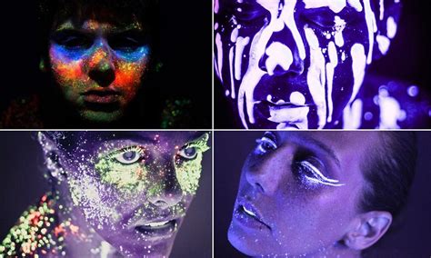 Face of the future: Photographer daubs models with flecks of neon paint in a stunning series of ...