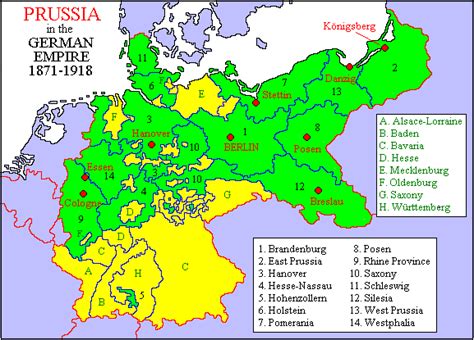 Mapa de Prusia en el Imperio Alemán 1871-1918 - mapa.owje.com
