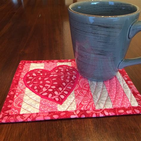 Easy Valentines Mug Rug SEWING Pattern