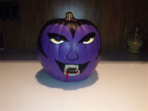 Purple vampire pumpkin that my dad made | Vampire pumpkin, Purple ...