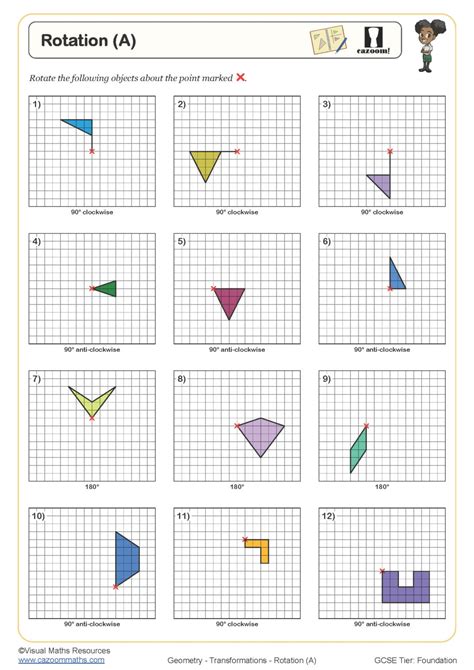 Rotation (A) Worksheet | Fun and Engaging PDF Worksheets