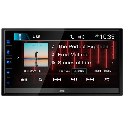 JVC Double DIN Fixed Face 6.8″ Mechless Digital Media Receiver with Bluetooth, Apple CarPlay ...