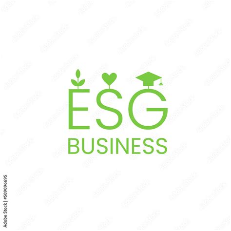 ESG business logo banner icon isolated on white. Environmental, social ...