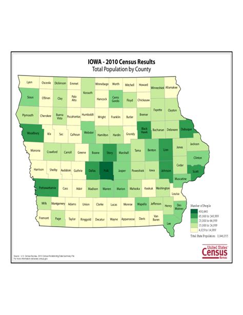 Iowa County Population Map Free Download