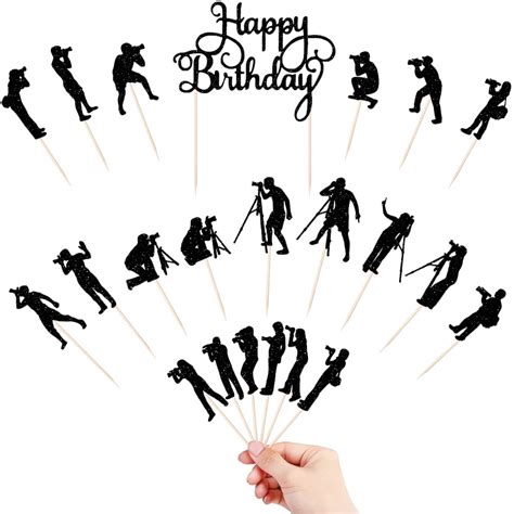 Buy Photographer Happy Birthday Cake Topper-Camera Photographer Cupcake ...