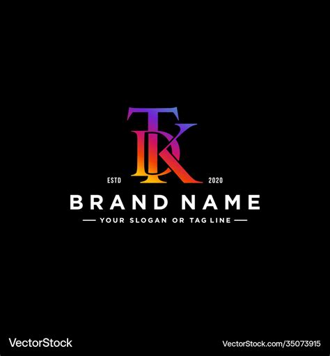 Letter tdk colorful logo design Royalty Free Vector Image