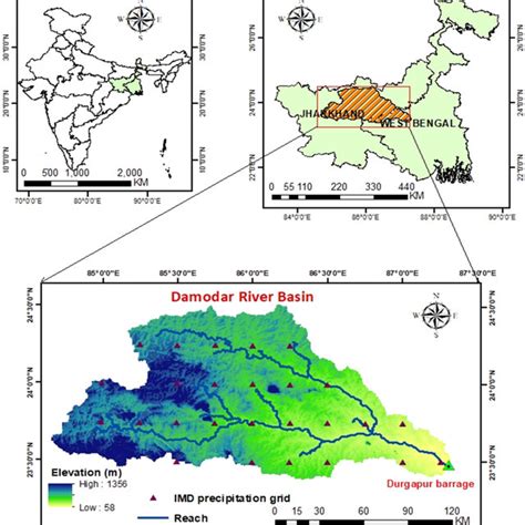 Index map showing the elevation and geographical location of the ...