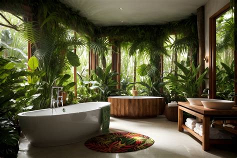 Luxury Bathroom - Jungle Theme Free Stock Photo - Public Domain Pictures