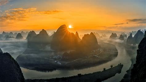 Sunrise Over Li River Photograph by Hua Zhu | Fine Art America