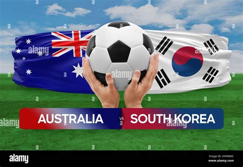 Australia vs South Korea national teams soccer football match ...