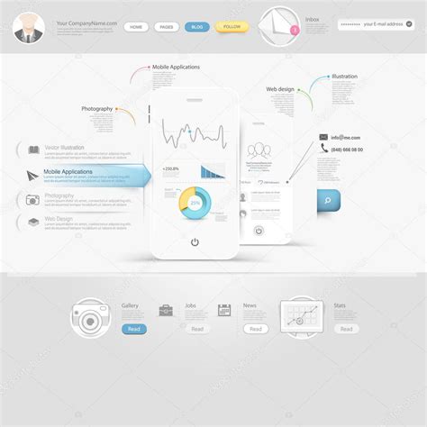 Technology website template with icons — Stock Vector © liquidlayout ...