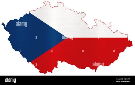 flag of the czech republic nation metallic country map illustration ...