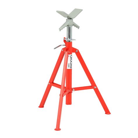 RIDGID V-Head Pipe Stand, 12 in Pipe Capacity, 28 in to 52 in Overall Height, 2,500 lb Load ...