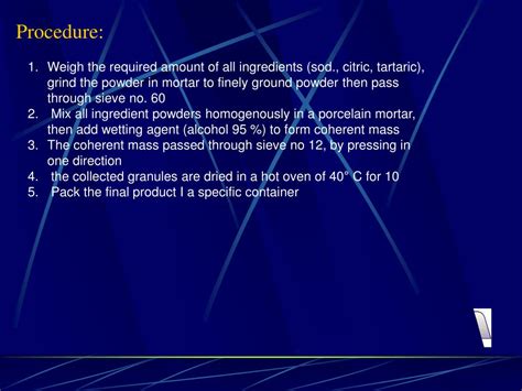 PPT - Lab #5 Preparation of effervescent granules PowerPoint ...