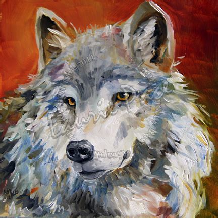 Texas Contemporary Fine Artist Laurie Pace: Wolf Painting Red Foliage Wolf Wildlife Painting by ...