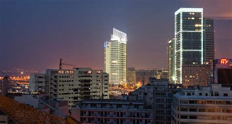 View Of Four Seasons Hotel At Night, Beirut, Lebanon Photograph by ...