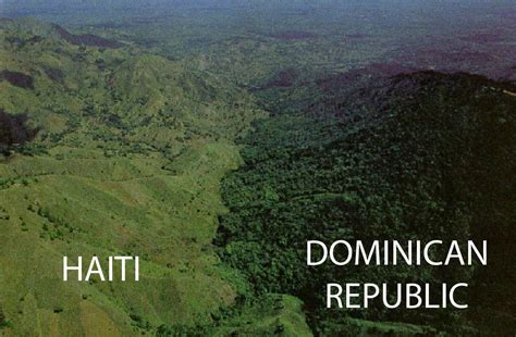 The Dominican Republic-Haiti border. One country protects its forests ...