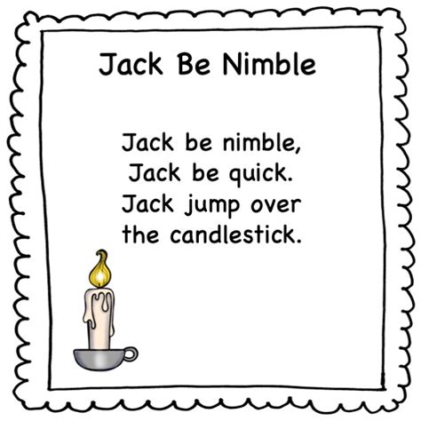 Pocket Chart Poem Jack Be Nimble Nursery Rhyme | Made By Teachers